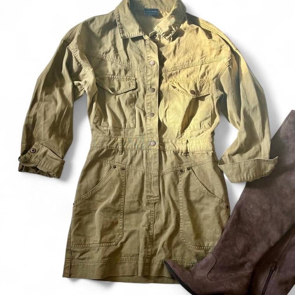 Miou Muse Army Green Utility cargo mini dress
